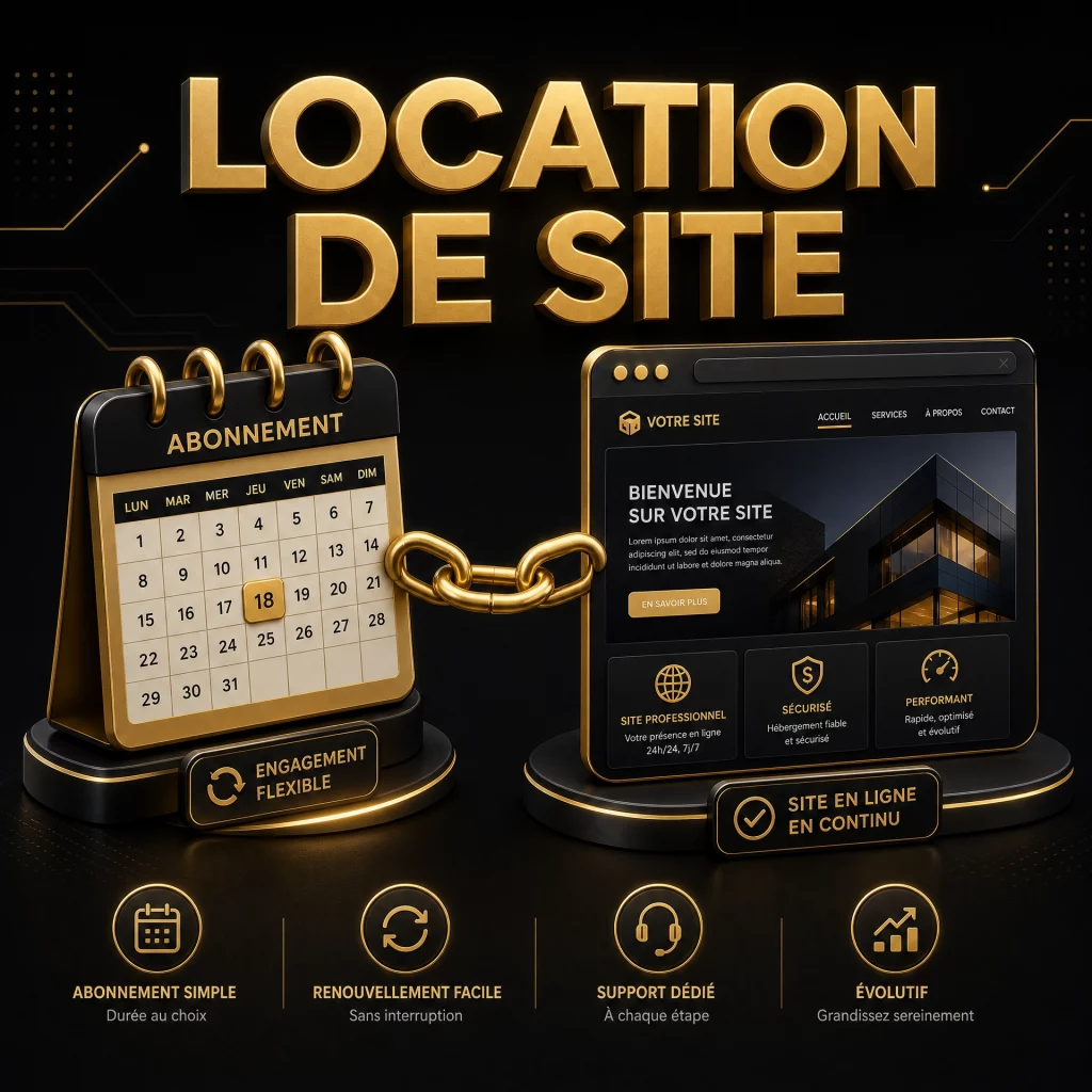 Location de site internet professionnel avec abonnement mensuel en France